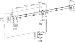 Neomounts Neomounts FPMA-D550D3BLACK/Držák displeje/na stůl/10-27"/svorka/VESA 100X100/nosn. 3x6kg/3 displeje/černý