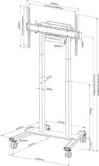 Neomounts Neomounts FL55-875BL1/Držák displeje/vozík/37-100"/4 kolečka/VESA 800X600/nosn. 110kg/mot. nast.výšky/černý