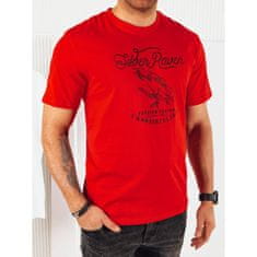 Dstreet Pánské tričko s potiskem červené rx5364 XL