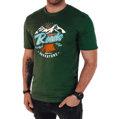 Dstreet Pánské tričko s potiskem zelené rx5402 M