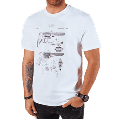 Dstreet Pánské tričko s potiskem bílé rx5429 M