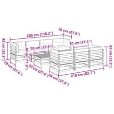 Vidaxl 8dílná zahradní sedací souprava s poduškami masivní borovice