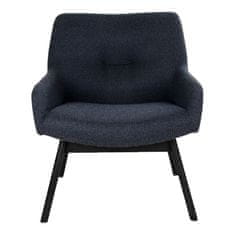 House Nordic Lounge Chair v látce, tmavě šedá s černými nohami