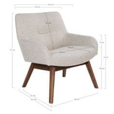 House Nordic Lounge Chair v látce, písková s ořechovými nohami