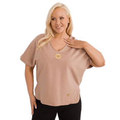 FANCY Dámská halenka plus size hnědá FA-BZ-9178.30_407264 Univerzální