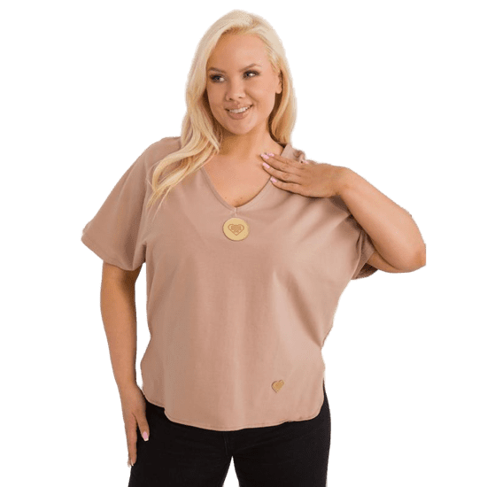 FANCY Dámská halenka plus size hnědá FA-BZ-9178.30_407264