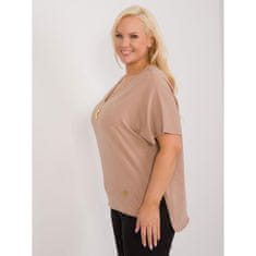 FANCY Dámská halenka plus size hnědá FA-BZ-9178.30_407264 Univerzální