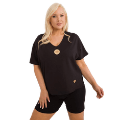 FANCY Dámská halenka plus size s výstřihem do V černá FA-BZ-9178.30_407263 Univerzální