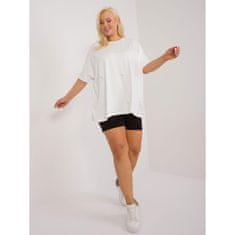 FANCY Dámská halenka plus size s krátkými rukávy ecru FA-BZ-9300.27X_407272 Univerzální