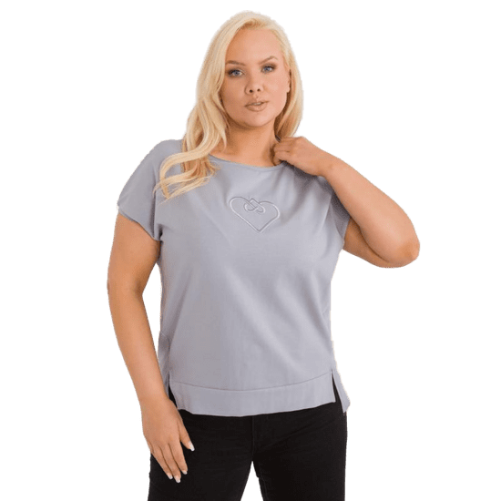 FANCY Dámská halenka plus size s rozparky šedá FA-BZ-9173.29X_407307