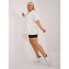 FANCY Dámská halenka plus size s krátkými rukávy ecru FA-BZ-9300.27X_407272 Univerzální