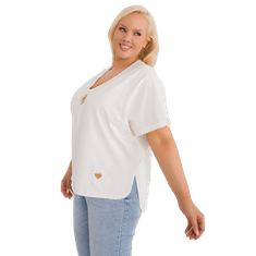 FANCY Dámská halenka plus size s rozparky ecru FA-BZ-9178.30_407265 Univerzální