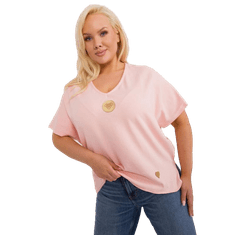 FANCY Dámská halenka plus size s nášivkami broskvová FA-BZ-9178.30_407227 Univerzální