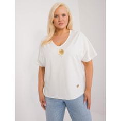 FANCY Dámská halenka plus size s rozparky ecru FA-BZ-9178.30_407265 Univerzální