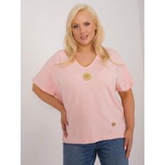 FANCY Dámská halenka plus size s nášivkami broskvová FA-BZ-9178.30_407227 Univerzální