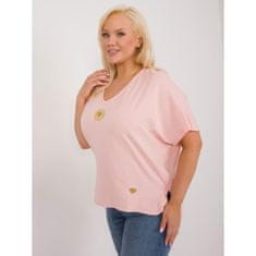 FANCY Dámská halenka plus size s nášivkami broskvová FA-BZ-9178.30_407227 Univerzální