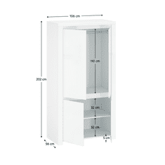 BPS-koupelny Skříň 4D, bílý lesk, LINDY