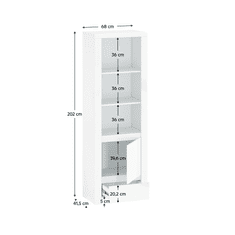 KONDELA Regál 1D1S, bílý lesk, LINDY