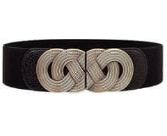 Camerazar Široký elastický dámský pásek, černý, délka 66-95 cm, syntetický materiál