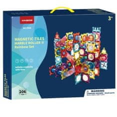 iMex Toys Magnetická stavebnice, kuličková dráha Magnetic Tiles 206ks