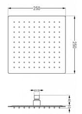 Mexen Slim déšt 25x25 cm černá (79125-70)