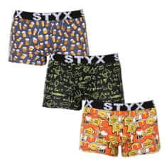 Styx 3PACK pánské boxerky art sportovní guma vícebarevné (3G13724) - velikost XL