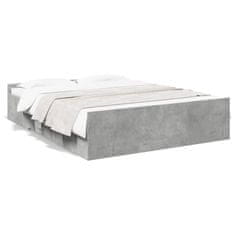 shumee Rám postele se zásuvkami betonově šedý 150 x 200 cm kompozit