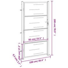 Vidaxl Zahradní branka 100 x 180 cm nerezová ocel