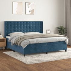 Vidaxl Box spring postel s matrací tmavě modrá 200x200 cm samet