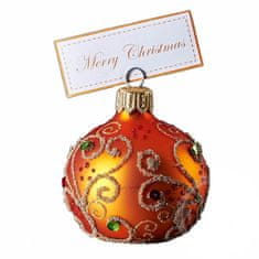 Decor By Glassor Vánoční jmenovka oranžová kamínky