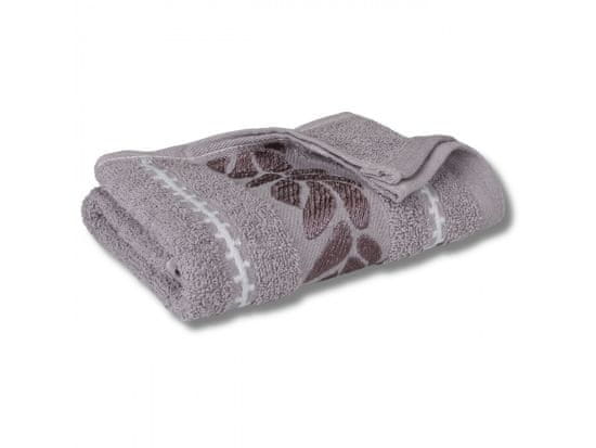 sarcia.eu Bavlněný ručník Cappucino s ozdobnou výšivkou, listy osušky 70x135 cm