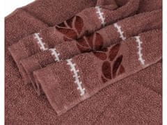 sarcia.eu Korálový bavlněný ručník s ozdobnou výšivkou, listy osušky 70x135 cm x1