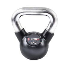 HMS Vinylový kettlebell s chromovaným úchopem KGC 4 kg