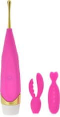 XSARA Multifunkční vibrátor 3v1 bodový masažér klitorisu a bradavek - 10 funkcí - 75297019