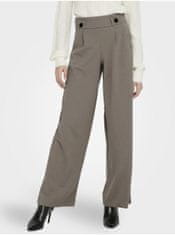 Jacqueline de Yong Hnědé dámské široké kalhoty JDY Geggo M/34