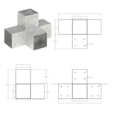 Vidaxl Trámová spojka ve tvaru X pozinkovaný kov 101 x 101 mm