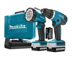 Makita DF347DWLX1 - Aku vrtací šroubovák s lampou a příslušenstvím Li-ion 14,4V/1,3Ah G 