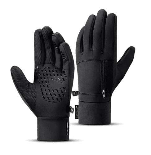 Camerazar Unisex lyžařské rukavice s dotykovou funkcí, voděodolné a zateplené, velikost XL, černé, polyester