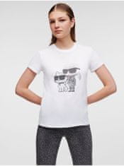 Karl Lagerfeld Bílé dámské tričko KARL LAGERFELD Ikonik 2.0 M
