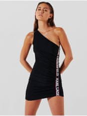 Karl Lagerfeld Černé dámské minišaty KARL LAGERFELD Elongated Logo Dress M