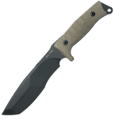 Fox Knives FX-132 MGT Trapper outdoorový nůž 17 cm, černá, zelená, Micarta, nylonové pouzdro