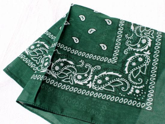 Motohadry.com Šátek Paisley bandana - 43625, tmavě zelená, 55x55 cm