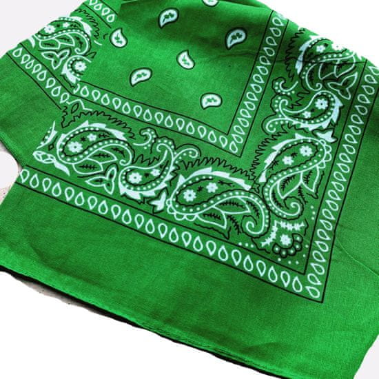 Motohadry.com Šátek Paisley bandana - 43626, trávově zelená, 55x55 cm