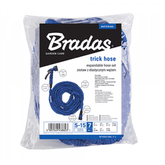 Bradas Flexibilní, smršťovací zahradní hadice 5m-15m s postřikovačem TRICK HOSE BR-WTH0515BL-T-L