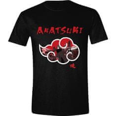 CurePink Pánské tričko Naruto: Akatsuhi (L) černá bavlna