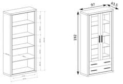 CASARREDO Obývací sestava DALLAS SET 1 (skříň, komoda, vitrína) dub sonoma