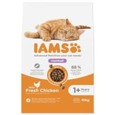 IAMS Krmivo Cat Adult/Senior Hairball Chicken 10kg