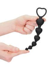 Shots Toys Anal Heart Beads Black anální řetěz