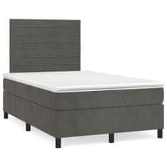 shumee Box spring postel s matrací tmavě šedý 120x190 cm samet