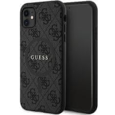 Guess Originální kryt GUESS hardcase 4G Collection Leather Metal Logo MagSafe GUHMN61G4GFRK for Apple iPhone 11/XR , barva černá